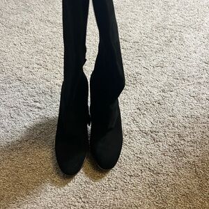 BCBG Black suede knee length boots New